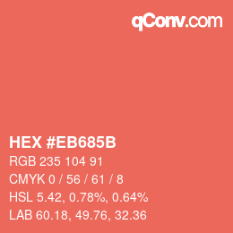 Color code: HEX #EB685B | qconv.com