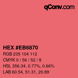 Color code: HEX #EB6870 | qconv.com