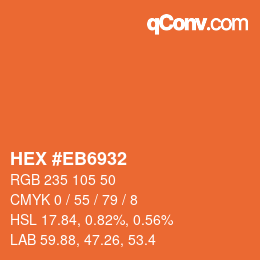 Color code: HEX #EB6932 | qconv.com
