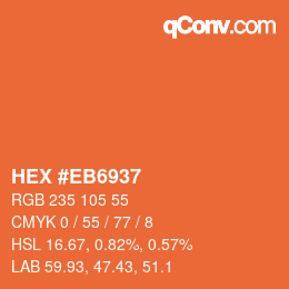 Color code: HEX #EB6937 | qconv.com