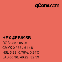 Color code: HEX #EB695B | qconv.com