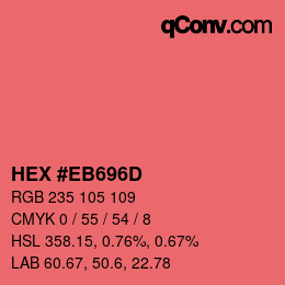 Color code: HEX #EB696D | qconv.com