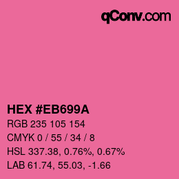 Color code: HEX #EB699A | qconv.com