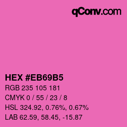 Código de color: HEX #EB69B5 | qconv.com