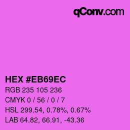 Color code: HEX #EB69EC | qconv.com