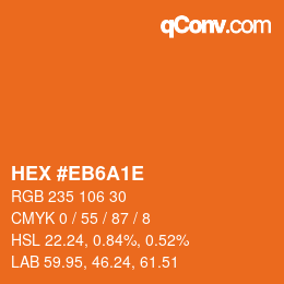 Color code: HEX #EB6A1E | qconv.com