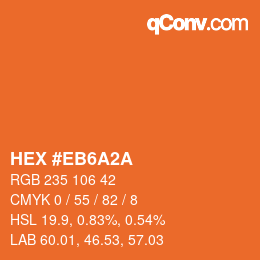 Color code: HEX #EB6A2A | qconv.com