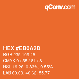 Code couleur: HEX #EB6A2D | qconv.com