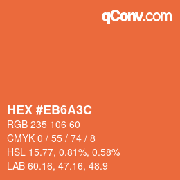 Color code: HEX #EB6A3C | qconv.com