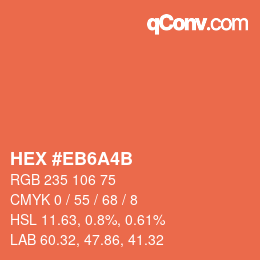 Farbcode: HEX #EB6A4B | qconv.com