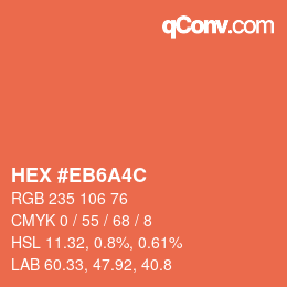 カラーコード: HEX #EB6A4C | qconv.com