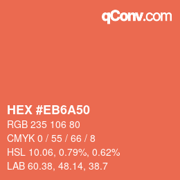 Farbcode: HEX #EB6A50 | qconv.com