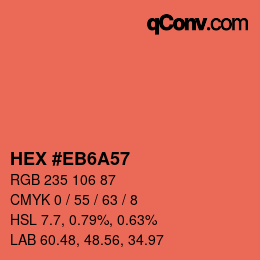カラーコード: HEX #EB6A57 | qconv.com