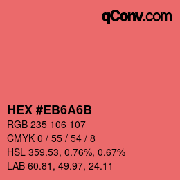 Código de color: HEX #EB6A6B | qconv.com