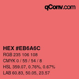 Color code: HEX #EB6A6C | qconv.com