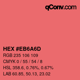 Color code: HEX #EB6A6D | qconv.com
