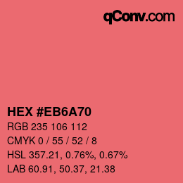 Code couleur: HEX #EB6A70 | qconv.com