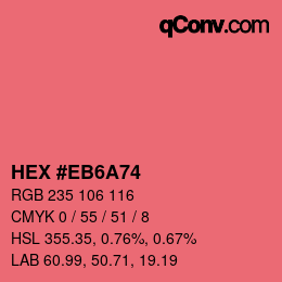 カラーコード: HEX #EB6A74 | qconv.com