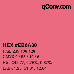 Color code: HEX #EB6A80 | qconv.com