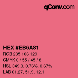 Farbcode: HEX #EB6A81 | qconv.com