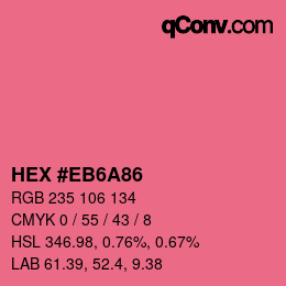 Código de color: HEX #EB6A86 | qconv.com