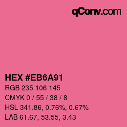 Farbcode: HEX #EB6A91 | qconv.com