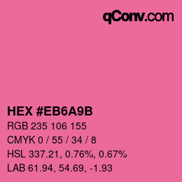 Color code: HEX #EB6A9B | qconv.com