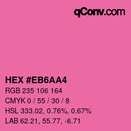 Código de color: HEX #EB6AA4 | qconv.com