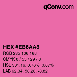 Color code: HEX #EB6AA8 | qconv.com