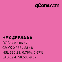 Color code: HEX #EB6AAA | qconv.com