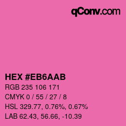 Farbcode: HEX #EB6AAB | qconv.com