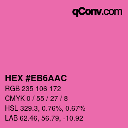 Código de color: HEX #EB6AAC | qconv.com
