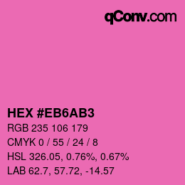 Color code: HEX #EB6AB3 | qconv.com