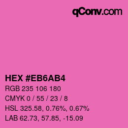 Farbcode: HEX #EB6AB4 | qconv.com