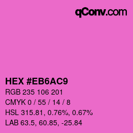 Farbcode: HEX #EB6AC9 | qconv.com