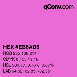 Color code: HEX #EB6AD6 | qconv.com