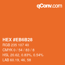 Código de color: HEX #EB6B28 | qconv.com