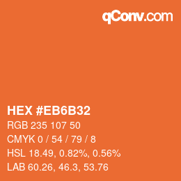 Color code: HEX #EB6B32 | qconv.com