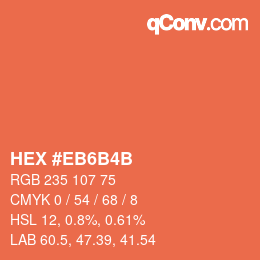 Color code: HEX #EB6B4B | qconv.com