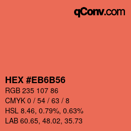 Código de color: HEX #EB6B56 | qconv.com