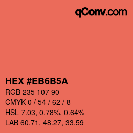 Código de color: HEX #EB6B5A | qconv.com