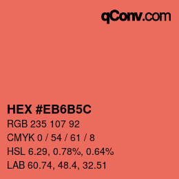 Farbcode: HEX #EB6B5C | qconv.com