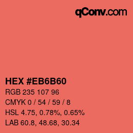 Código de color: HEX #EB6B60 | qconv.com