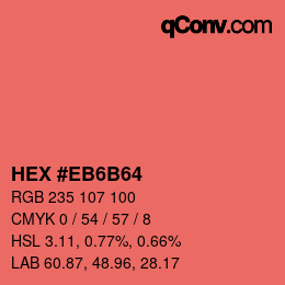 Color code: HEX #EB6B64 | qconv.com