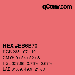 Código de color: HEX #EB6B70 | qconv.com