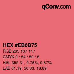 Código de color: HEX #EB6B75 | qconv.com