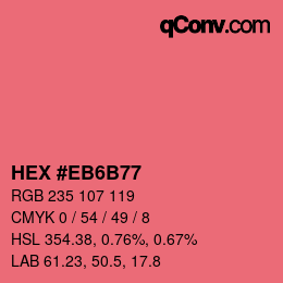 Código de color: HEX #EB6B77 | qconv.com