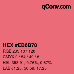颜色代码: HEX #EB6B78 | qconv.com