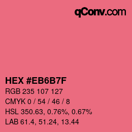 Code couleur: HEX #EB6B7F | qconv.com