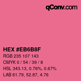 Farbcode: HEX #EB6B8F | qconv.com